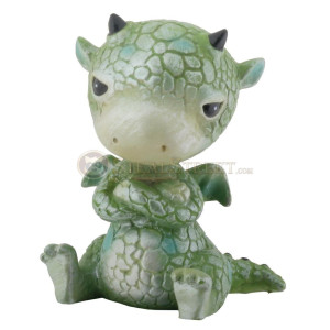 275 Inch Cold Cast Resin Green Sulky Dragon Full Of Pout Figurine