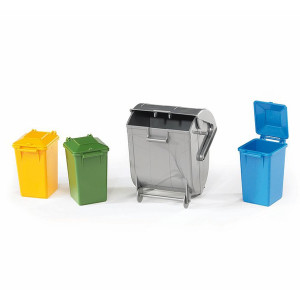 Bruder Toys Trash Bin Set 3 Small 1 Big