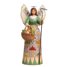 Enesco Jim Shore Heartwood Creek Gardening Angel With Basket Figurine 95Inch