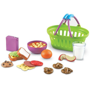 Learning Resources New Sprouts Lunch Basket Pretend Play Food 18 Piece Set Ages 18 Mos