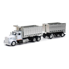 Kenworth W900 Double Dump Truck With Trailer In Red And Chrome Cab Is Diecast Metal Balance Is High Impact Plasticunisexchi