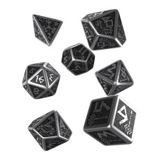 Qworkshop Metal Dwarven 7 Polyhedral Rpg Ornamented Dice Set