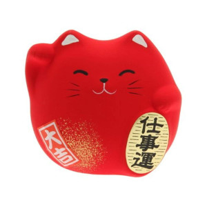 Kotobuki Maneki Neko Charm Shigotoun Collectible Figurine Successful Career Red