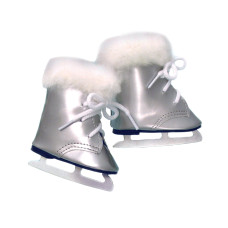 Doll Ice Skates Fits 18 Inch American Girl Doll Shoes And More 18 Inch Doll Silver Skates With Fur Trim