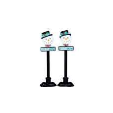 Lemax Spooky Town Snowman Street Lamp Set Of 2 34640