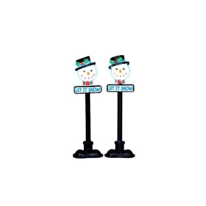 Lemax Spooky Town Snowman Street Lamp Set Of 2 34640