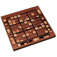 We Games Wooden Sudoku Board With Storage Slots In Medium Stain 115 In