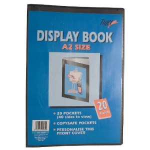 A2 Premium Black Cover Display Book Presentation Folder Portfolio 20 Pocket