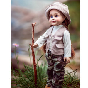 The Queens Treasures 18 Inch Doll Clothes Accessories 4 Pc Fishing Outfit With Pants Hat Vest Shirt Compatible For Use