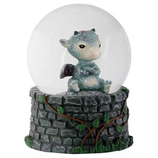 Ytc 35 Inch Cold Cast Resin Sulky Baby Dragon Water Snow Globe Figurine