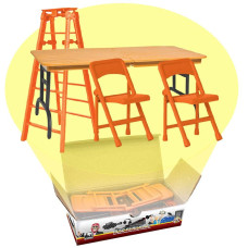 Ultimate Ladder Table Chairs Orange Playset For Wrestling Action Figures