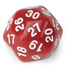 Wiz Dice Solid Red D30 30Sided Polyhedral Die