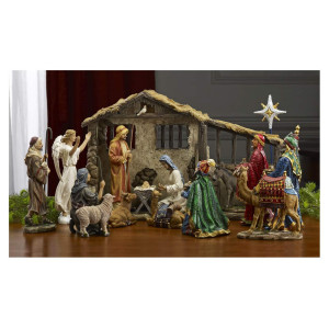 Three Kings Gifts Deluxe Edition Nativity Scene Set Figures 16Pieces 7 Inch Scale Collection