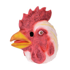 Bristol Novelty Whitered Rooster Rubber Masks Mens One Size