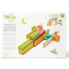 24 Piece Tegu Magnetic Wooden Block Set Tints 199 Years Old