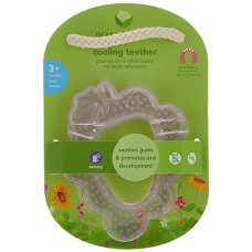 Green Sprouts Fruit Cooling Teether | Soothes Gums & Promotes Healthy Oral Development | Safer Plastic Filled With Sterilized Water, Chill For Extra Relief, Textured Surface To Massage Gums