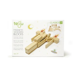 24 Piece Tegu Magnetic Wooden Block Set Natural 199 Years Old