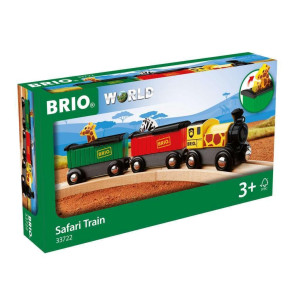 Brio World 33722 Safari Train Interactive Toy Train Set For Kids Age 3 And Up Environmentally Conscious Engine And Anima