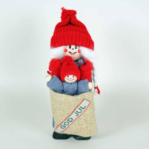 Tomtemor Santa Lady With Child In God Jul Sack