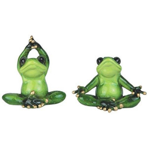 Stealstreet Ssg61187 Green Frog With Black Eyes Implementing Yoga Figurine Set 375