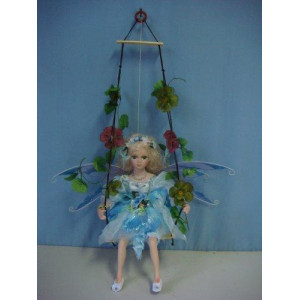 Jmisa 16 Porcelain Fairy Doll On Swing Blue