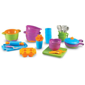 Learning Resources New Sprouts Classroom Kitchen Set 45 Pieces Ages 2 Pretend Play Food For Toddlers Preschool Learning Toy