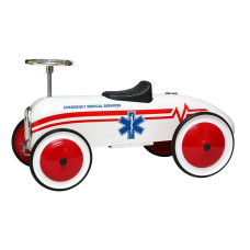 Morgan Cycle Retro Style Ems Ambulance Children Foot To Floor Rideon White