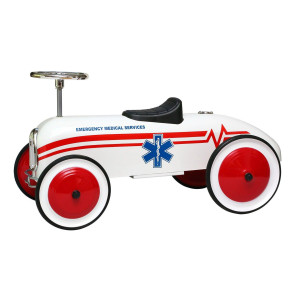 Morgan Cycle Retro Style Ems Ambulance Children Foot To Floor Rideon White