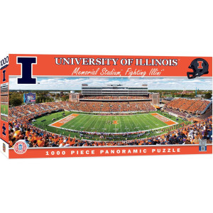 Masterpieces 1000 Piece Sports Jigsaw Puzzle Ncaa Illinois Fighting Illini Center View Panoramic 13X39