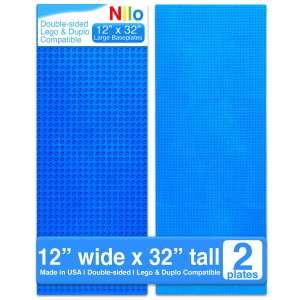 Nilo Classic Blue Baseplate 2Pack 12X32 Doublesided Large Building Plates For Building Bricks 100 Compatible With All M