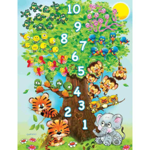 Springboks 36 Piece Childrens Jigsaw Puzzle Counting Tree Made In Usa