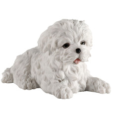 Veronese Design Maltese White Terrier Puppy Dog Animal Resin Figurine