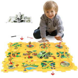 Plastic Dinosaur Puzzles For Kids With A Cute Car Montessori Toys For 2 3 4 5 6 Year Old Boys Race Tracks For Kids 35 Toddle