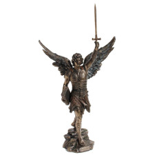 165 Inch Archangel Saint Raguel Cold Cast Bronze Figurine