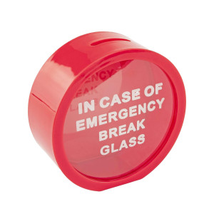 Fairly Odd Novelties Emergency Money Box Savings Bank In Case Of Emergency Break Glass Red Fon10111