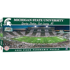 Masterpieces 1000 Piece Sports Jigsaw Puzzle - Ncaa Michigan State Center View Panoramic - 13"X39"