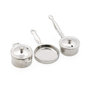 Odoria 112 Miniature Pots And Pans Dollhouse Cookware Accessories Silver