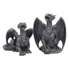 Nemesis Now Dark Fury Set Of 2 10Cm Dragon Figurines Black One Size