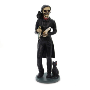 Ytc 55 Inch Skeledgar Allan Poe Skeleton Figurine With Book Black