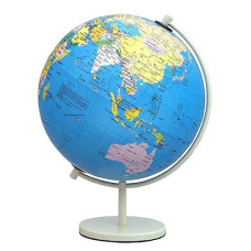 20Cm (8") World Globe With Metal Base & Arc