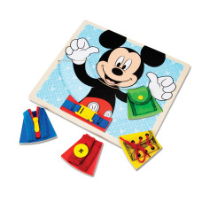 Melissa & Doug Mickey Mouse Skills Board - Zip, Lace, Buckle