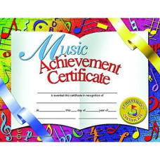 Certificates Music 30Pk 85 X 11 Supplies Achievement Inkjet Laser Incentives Motivators Hva636 Flipside