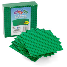 Scs Direct Brick Building Blocks Green Baseplates 5X5 10Pcs Dual Connectivity For Stacking Compatible With Tight Fit W