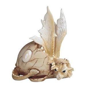 George S Chen Imports Ssg71529 Dragon Egg Statue Figurine With October Birthstone 5 Opal White