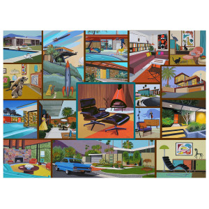 Mid Century Modern Jigsaw Puzzle 1000 Piece Adult Jigsaw Puzzle Celebrating Modern Vintage D Cor Modern Art By Hennessy P