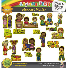 Manners Matter 18 Precut Ready To Play Felt Figures For Flannel Board Teaching For Toddlers Preschoolers And Kindergarten