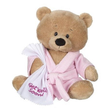 ganz 105 get Well Teddy with Pink Robe Plush