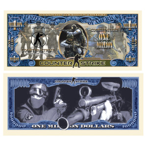 American Art Classics Limited Edition Counter Strike Collectible Million Dollar Bill In Currency Holder