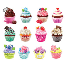 Lafayette Puzzle Factory Cupcakes 12 Mini Shaped Puzzles Total Of 500 Pieces By Lafayette Puzzle Company Multicolored 0079Zzc