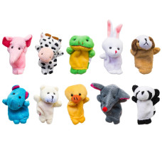 Super Z Outlet Velvet Cute Animal Style Finger Puppets For Children Shows Playtime Schools 10 Animals Set